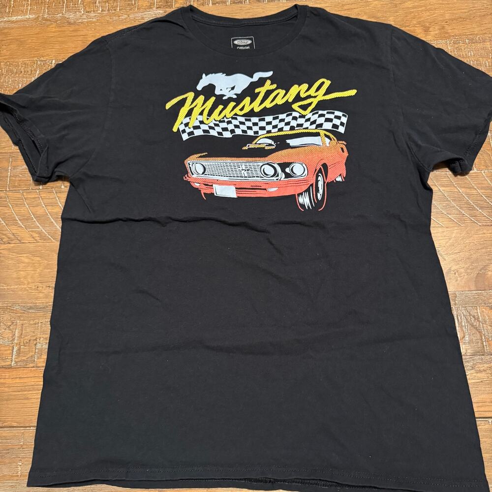 Ford Official Licensed Mustang Muscle Car Graphic T-Shirt Black Size Large